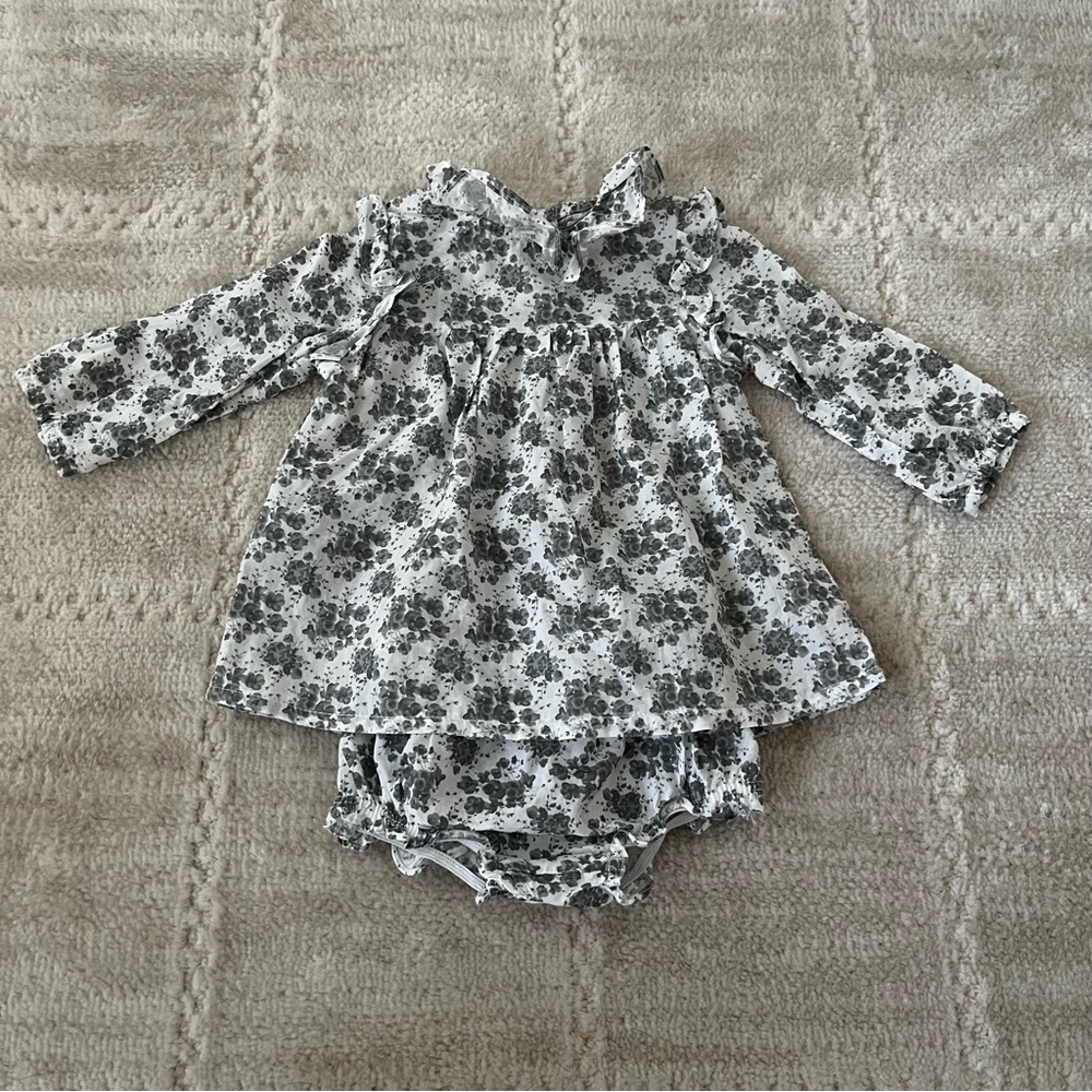MANGO baby floral ruffle dress with bloomers - Picture 2 of 5